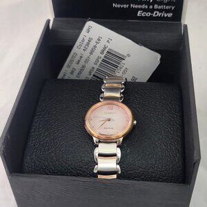 Citizen EM0926-55Y Eco-Drive Women's 28mm Rose/Silver S/Steel Classic Watch NWOT